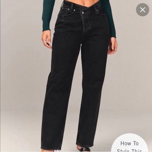 Abercrombie & Fitch The Dad High Rise Jeans Criss Cross Waist Size 2/26 R
